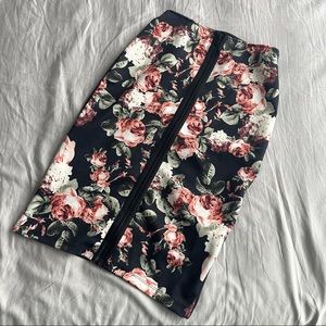 H&M floral midi skirt